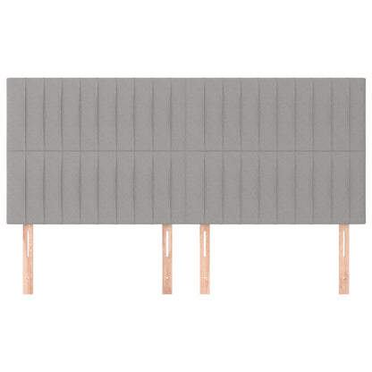 Kopfteil Hellgrau 180 x 5 x 118/128 cm Stoff