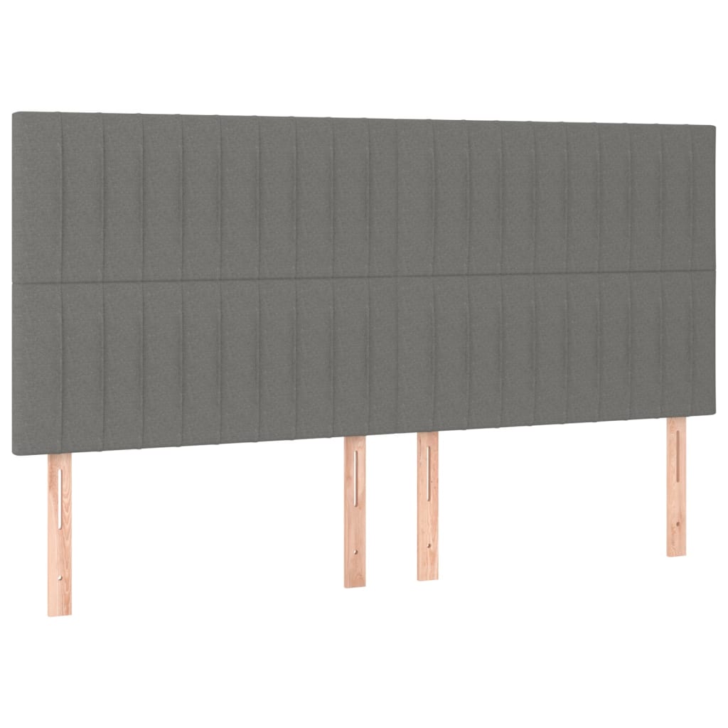 Kopfteil Dunkelgrau 180 x 5 x 118/128 cm Stoff