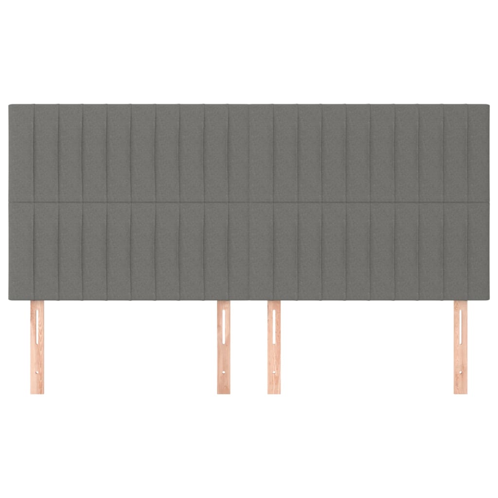 Kopfteil Dunkelgrau 180 x 5 x 118/128 cm Stoff