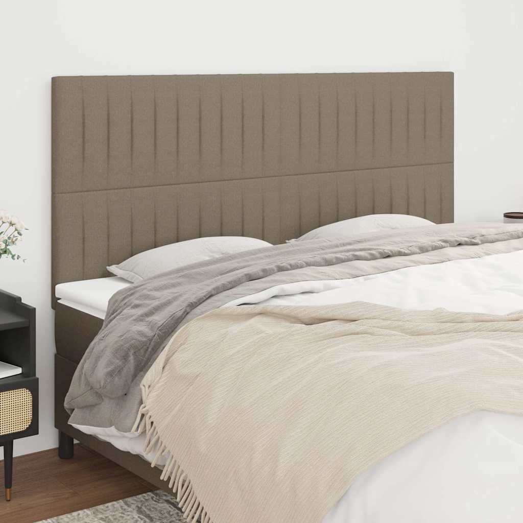 Kopfteil Taupe 180x5x118/128 cm Stoff
