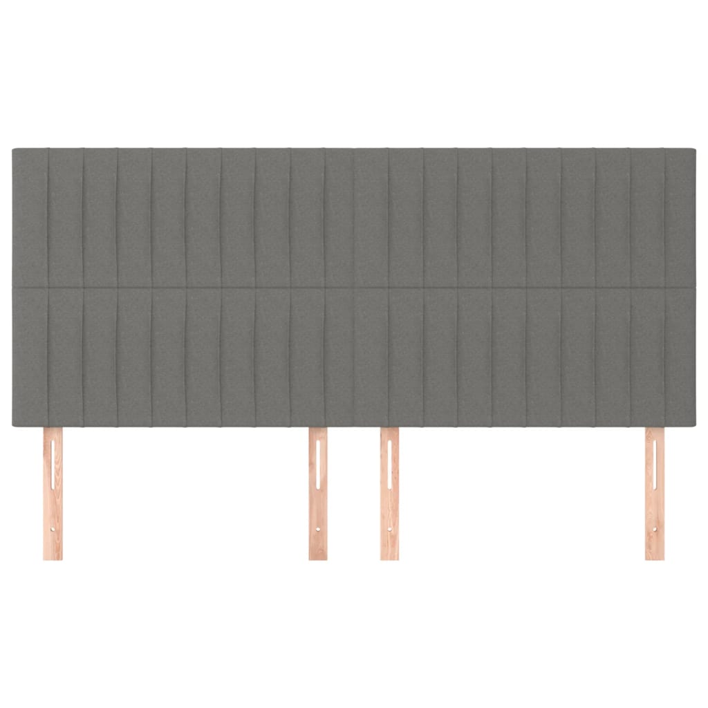 Kopfteil Dunkelgrau 200 x 5 x 118/128 cm Stoff