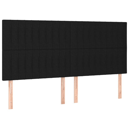 Kopfteil Schwarz 200 x 5 x 118/128 cm Stoff