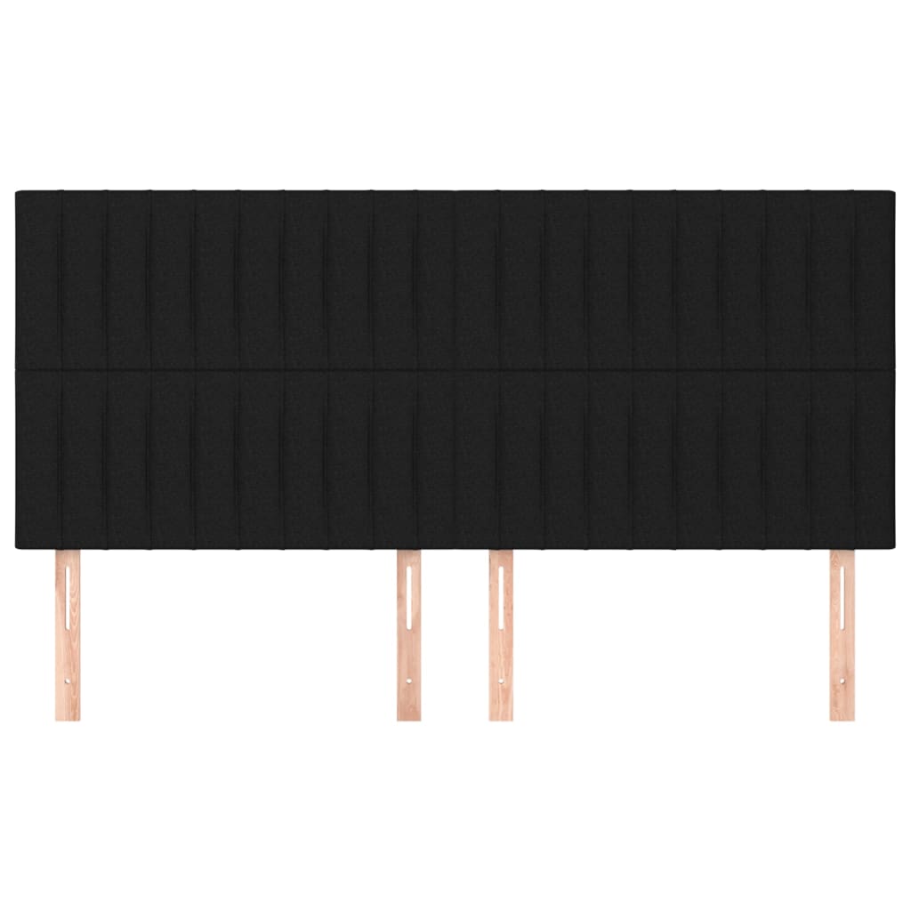 Kopfteil Schwarz 200 x 5 x 118/128 cm Stoff