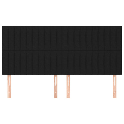 Kopfteil Schwarz 200 x 5 x 118/128 cm Stoff