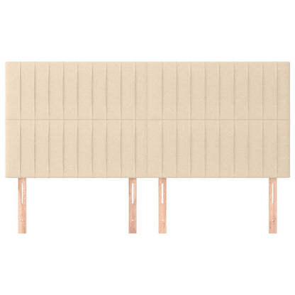 Kopfteil Creme 200 x 5 x 118/128 cm Stoff