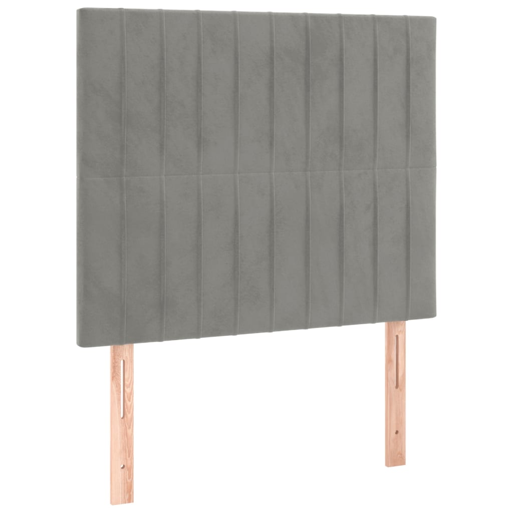 Kopfteil Hellgrau 80x5x118/128 cm Samt