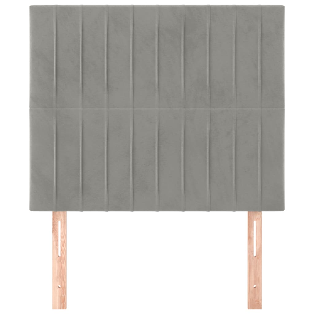 Kopfteil Hellgrau 80x5x118/128 cm Samt