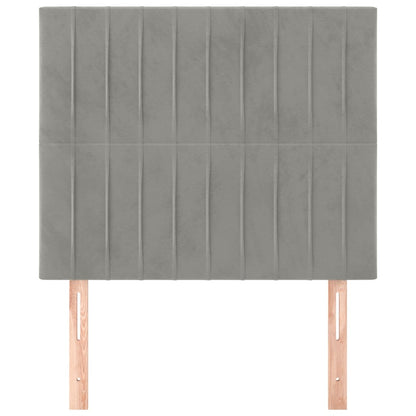 Kopfteil Hellgrau 80x5x118/128 cm Samt