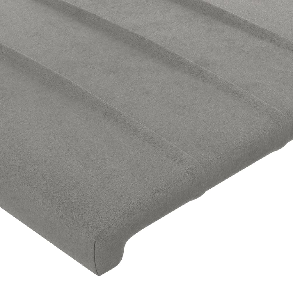 Kopfteil Hellgrau 80x5x118/128 cm Samt