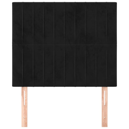 Kopfteil Schwarz 80x5x118/128 cm Samt