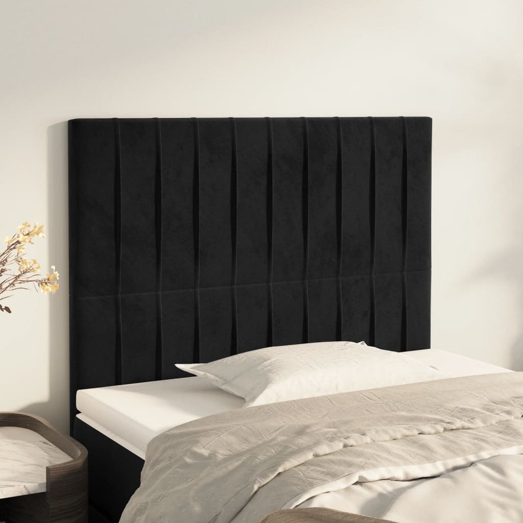 Kopfteil Schwarz 80x5x118/128 cm Samt