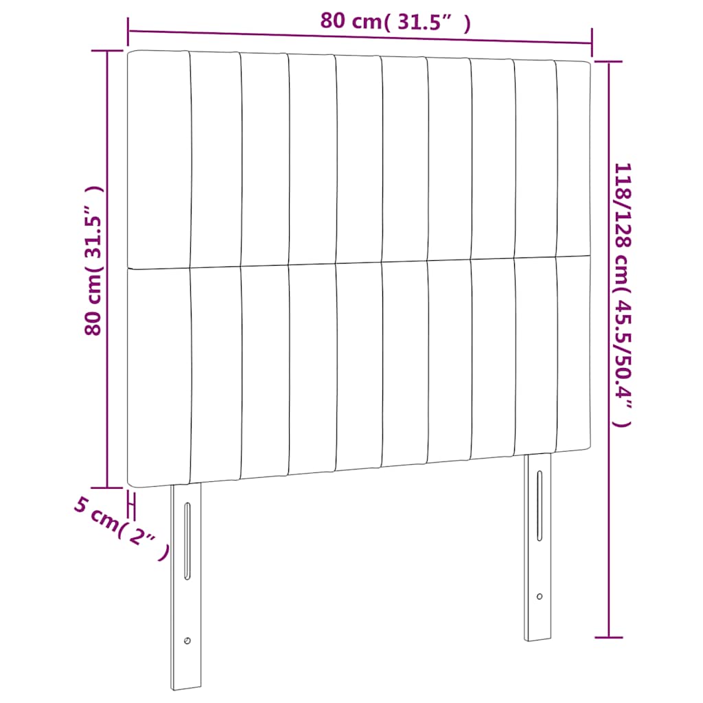 Kopfteil Dunkelgrün 80x5x118/128 cm Samt