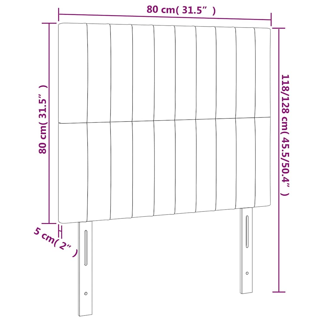 Kopfteil Dunkelblau 80x5x118/128 cm Samt