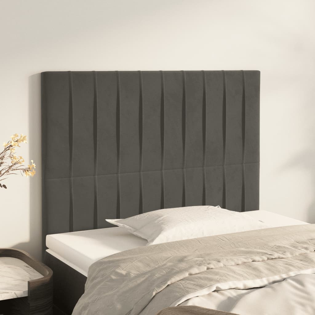 Kopfteil Dunkelgrau 90 x 5 x 118/128 cm Samt
