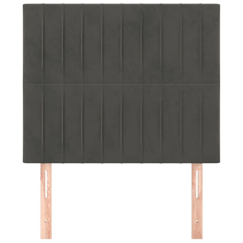 Kopfteil Dunkelgrau 100 x 5 x 118/128 cm Samt