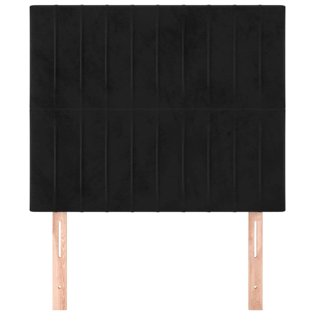 Kopfteil Schwarz 100x5x118/128 cm Samt