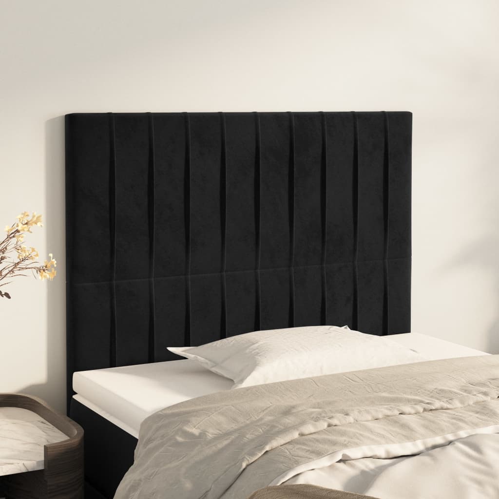 Kopfteil Schwarz 100x5x118/128 cm Samt
