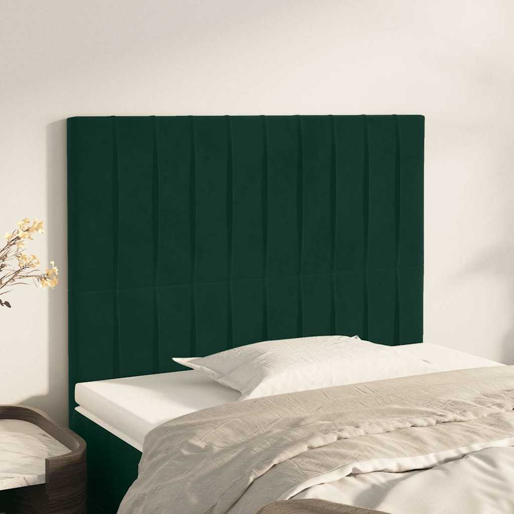 Kopfteil Dunkelgrün 100x5x118/128 cm Samt