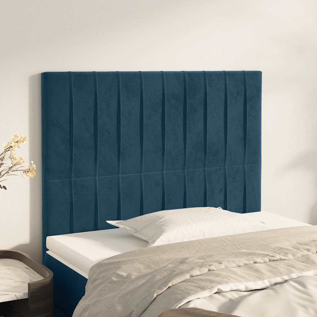 Kopfteil Dunkelblau 100x5x118/128 cm Samt