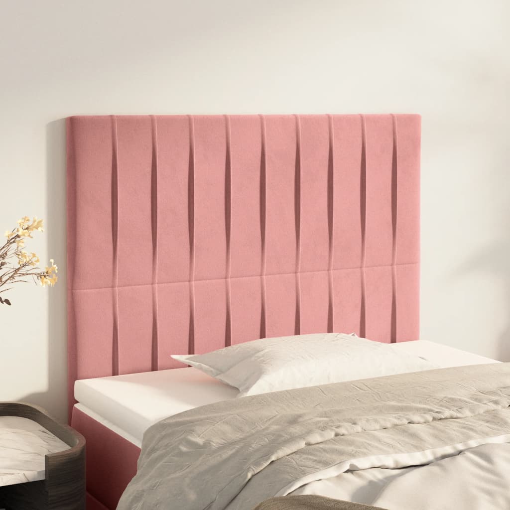 Kopfteil Rosa 100 x 5 x 118/128 cm Samt