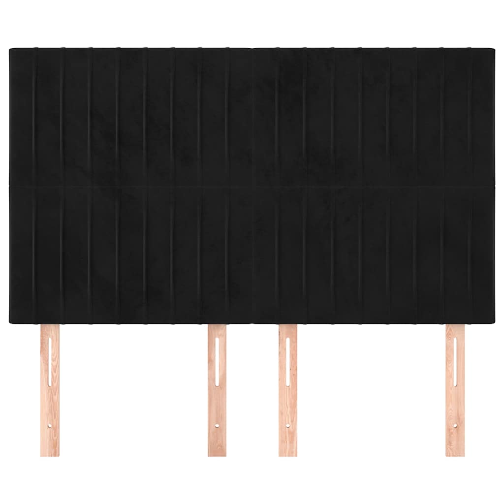 Kopfteil Schwarz 144x5x118/128 cm Samt