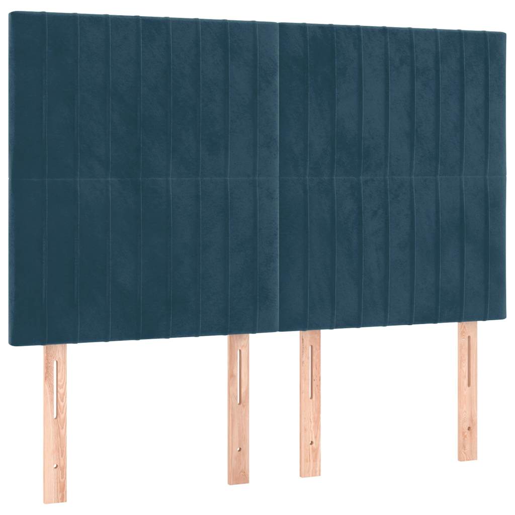 Kopfteil Dunkelblau 144x5x118/128 cm Samt