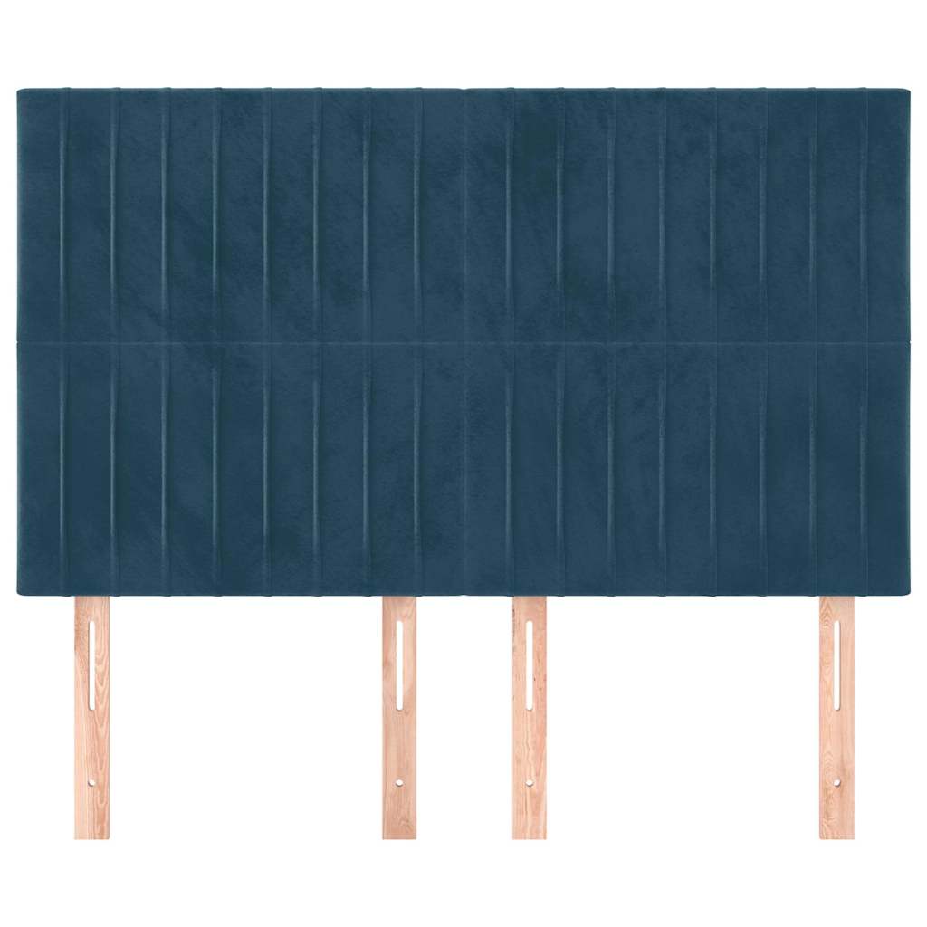 Kopfteil Dunkelblau 144x5x118/128 cm Samt