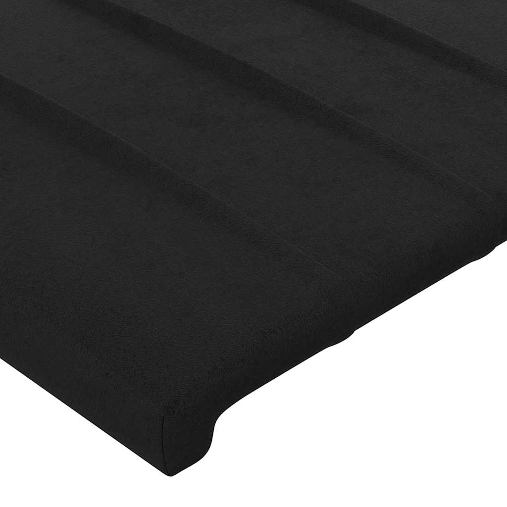 Kopfteil Schwarz 160x5x118/128 cm Samt