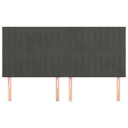 Kopfteil Dunkelgrau 180 x 5 x 118/128 cm Samt