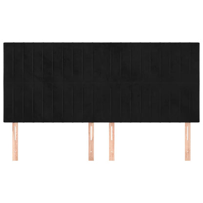 Kopfteil Schwarz 180x5x118/128 cm Samt
