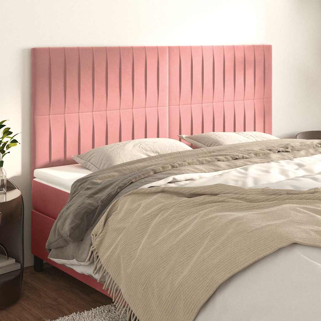 Kopfteil Rosa 180 x 5 x 118/128 cm Samt