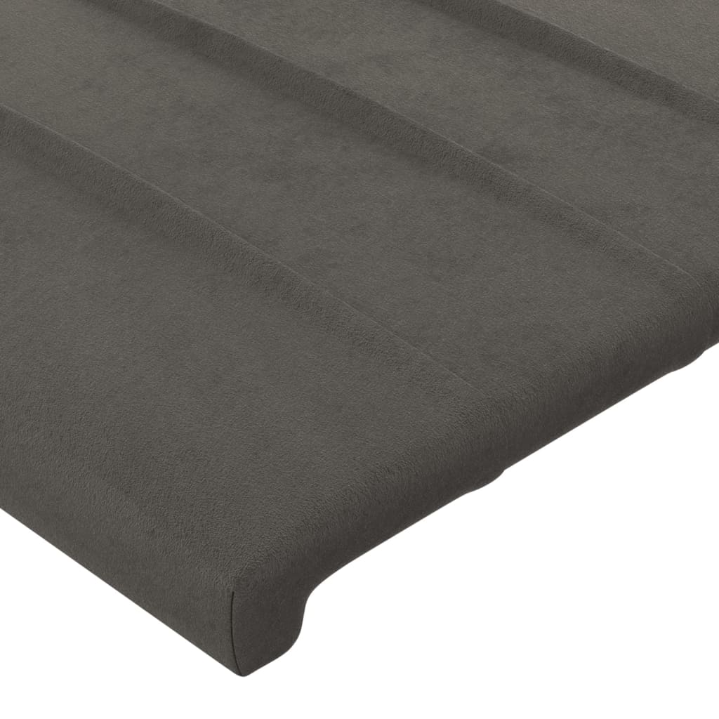 Kopfteil Dunkelgrau 200 x 5 x 118/128 cm Samt