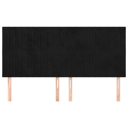 Kopfteil Schwarz 200 x 5 x 118/128 cm Samt