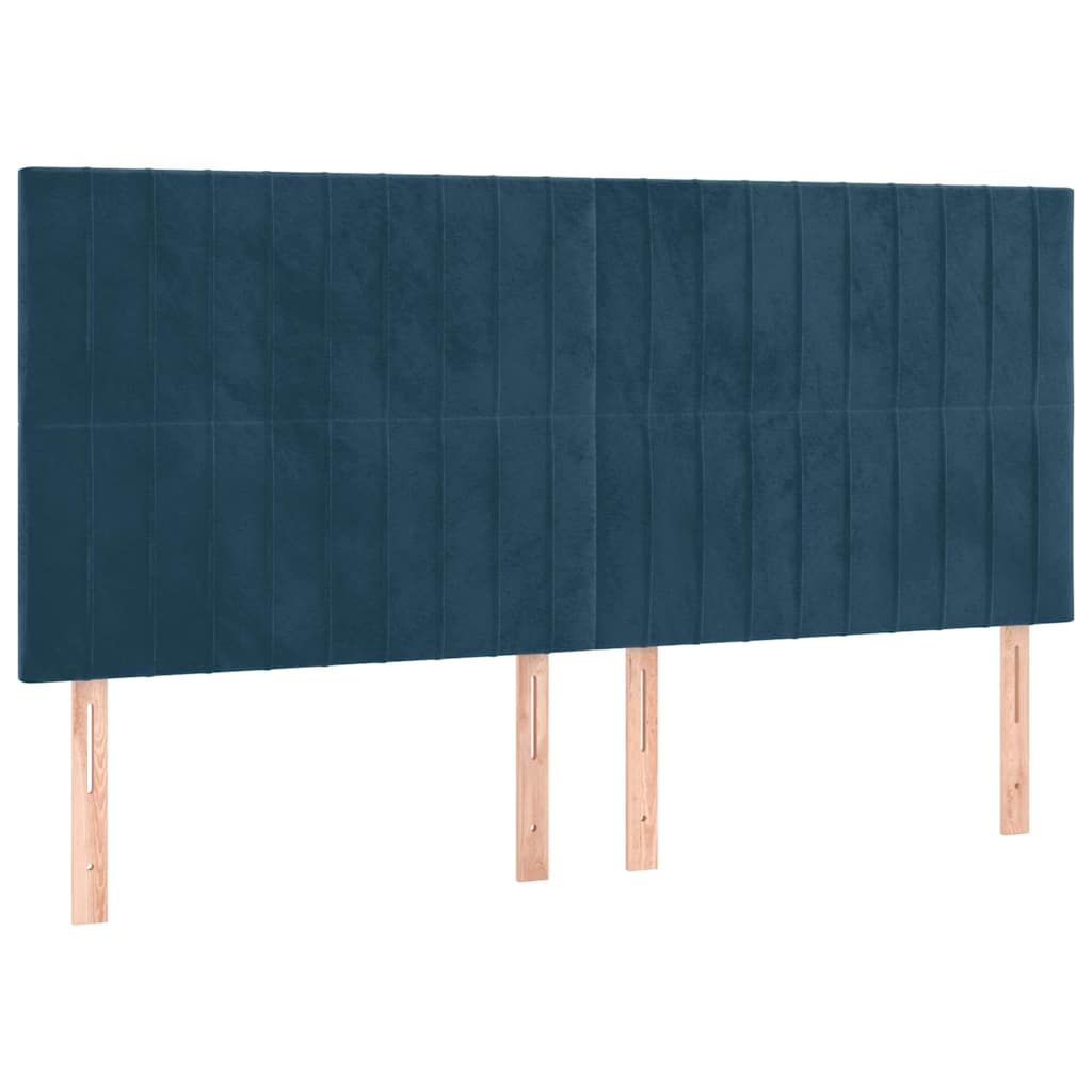 Kopfteil Dunkelblau 200 x 5 x 118/128 cm Samt
