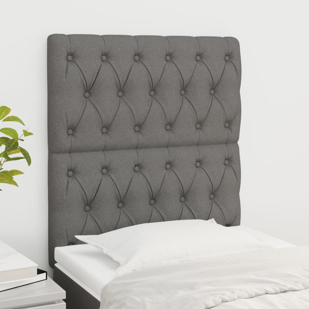 Kopfteil Dunkelgrau 80 x 7 x 118/128 cm Stoff