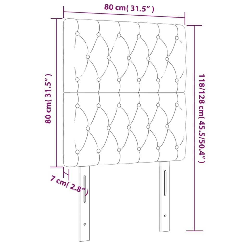 Kopfteil Creme 80x7x118/128 cm Stoff