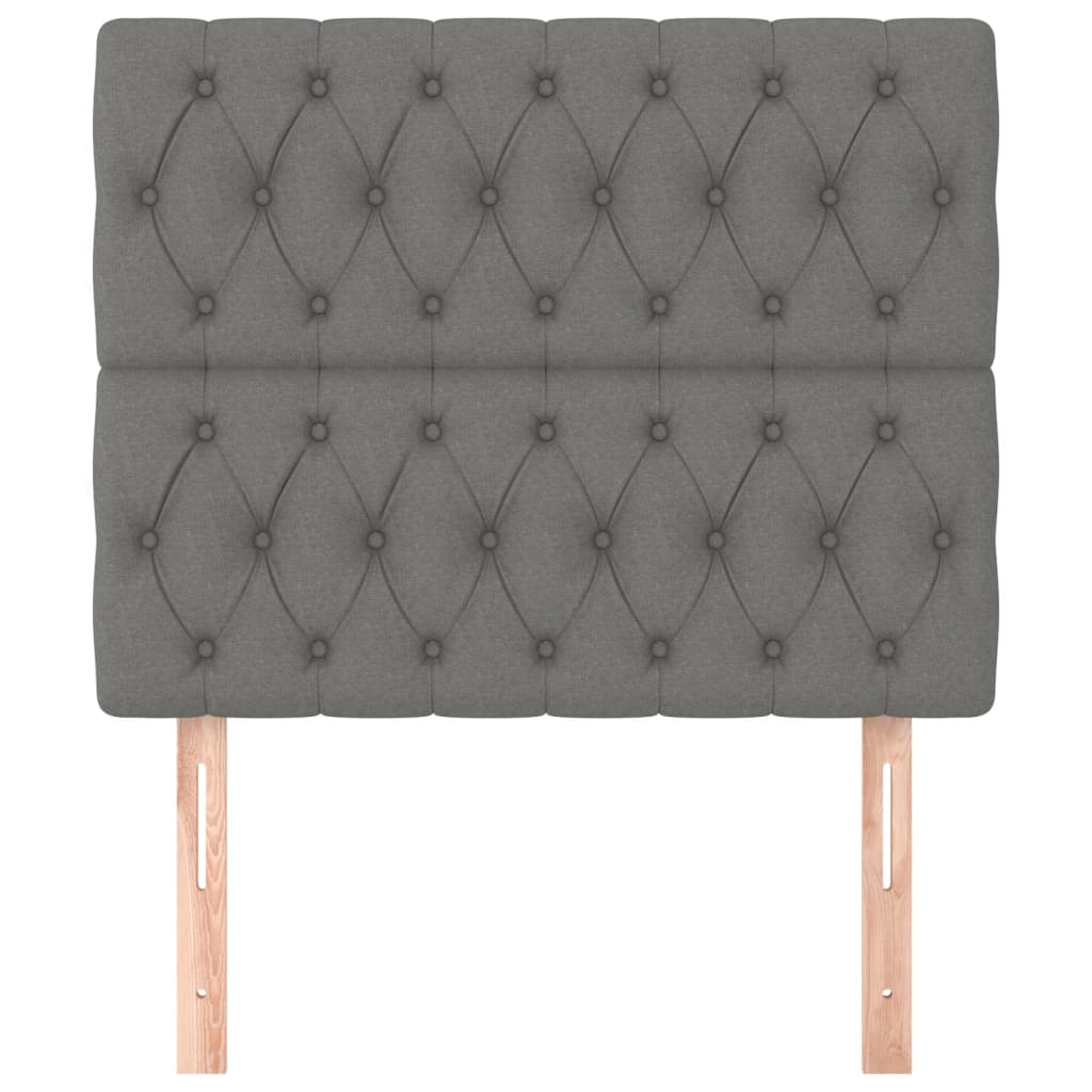 Kopfteil Dunkelgrau 90 x 7 x 118/128 cm Stoff