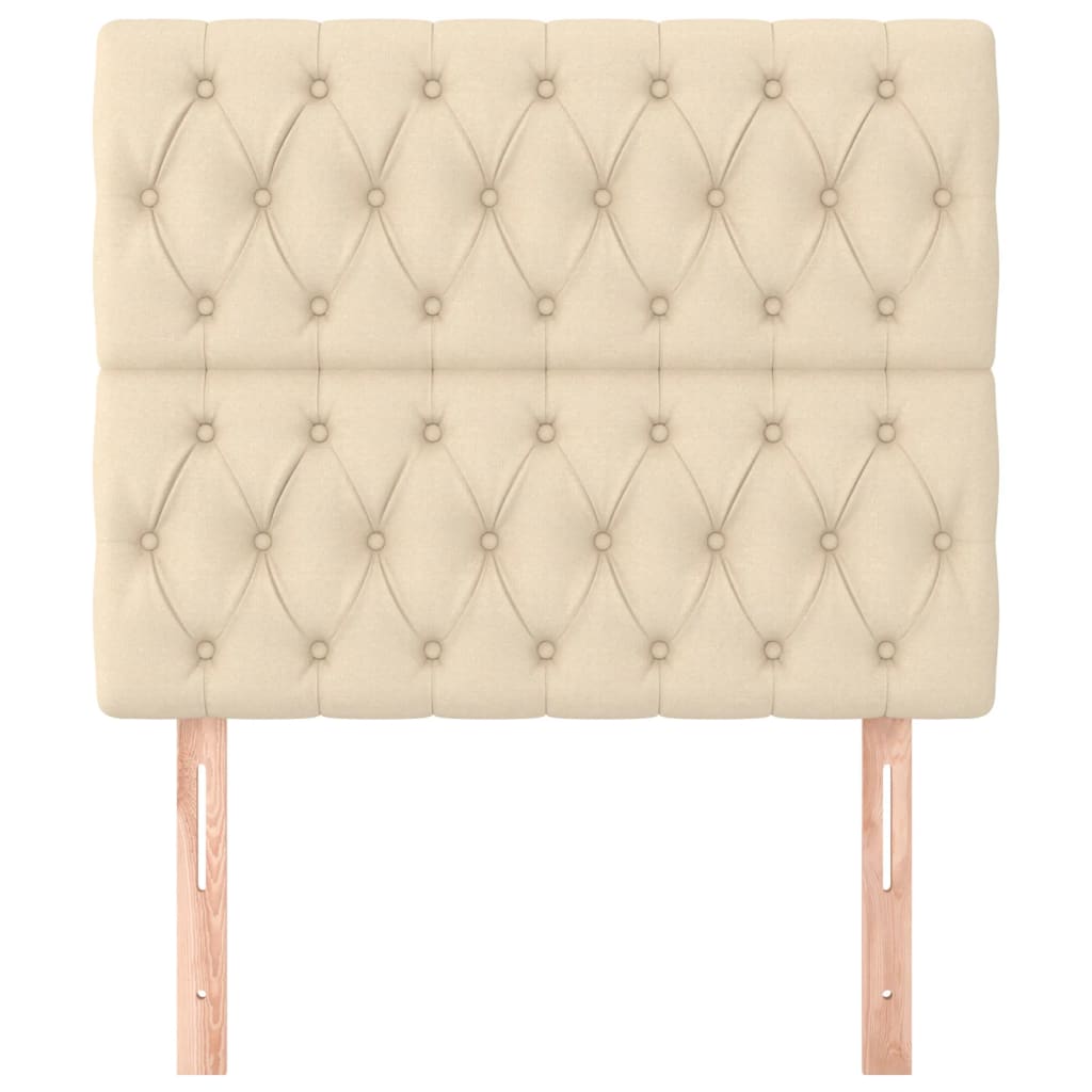 Kopfteil Creme 90x7x118/128 cm Stoff