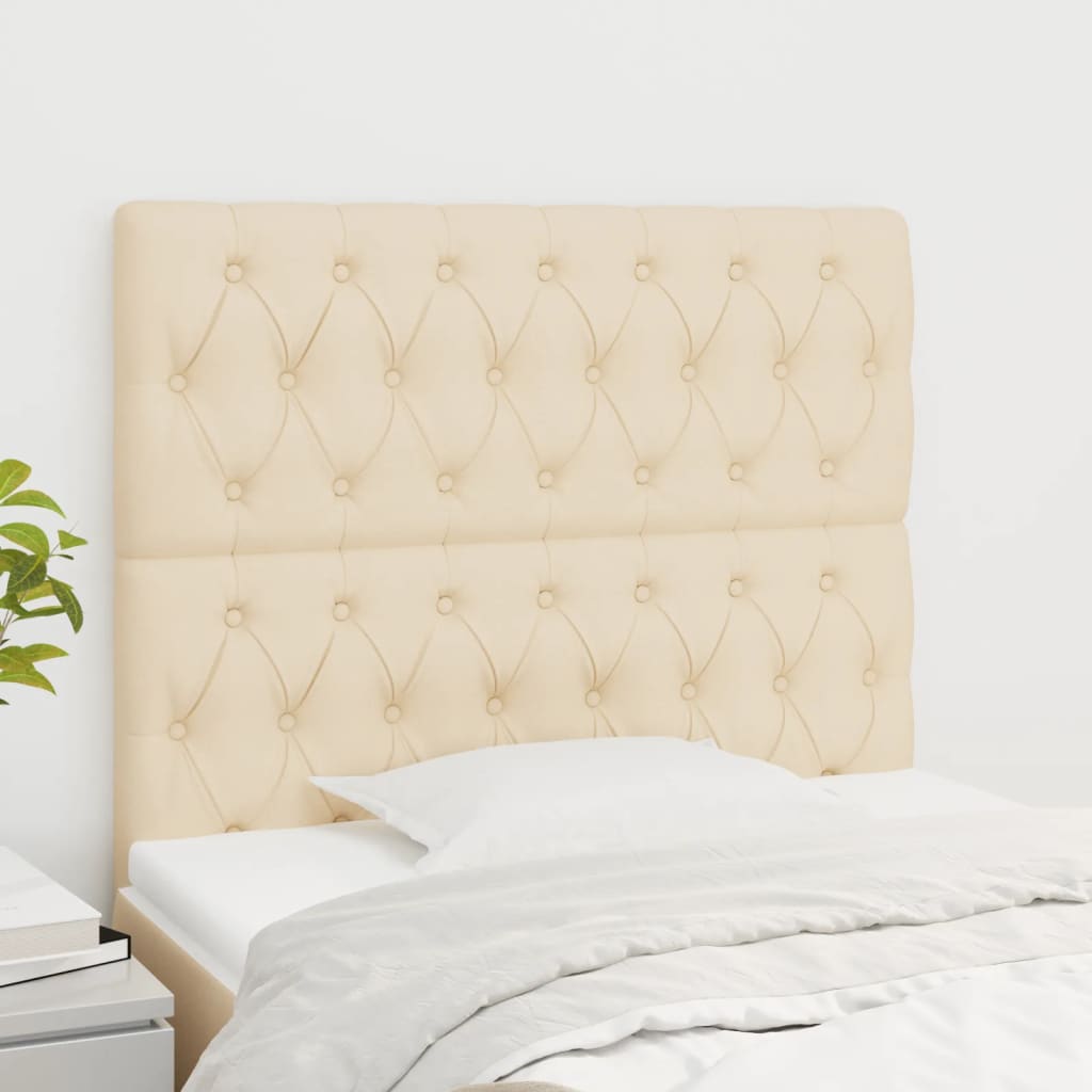 Kopfteil Creme 90x7x118/128 cm Stoff