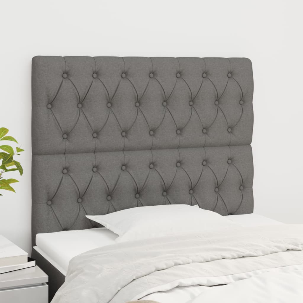 Kopfteil Dunkelgrau 100 x 7 x 118/128 cm Stoff