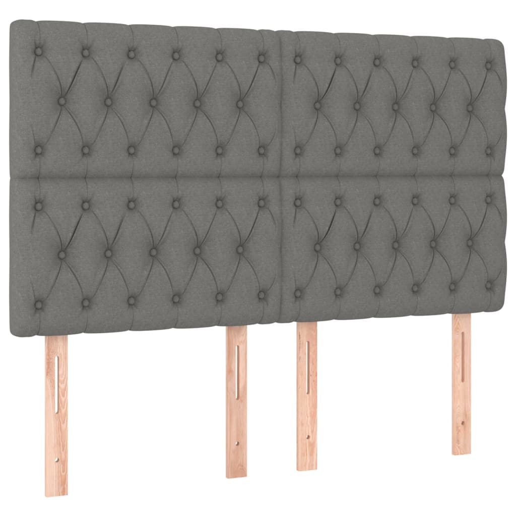 Kopfteil Dunkelgrau 144 x 7 x 118/128 cm Stoff