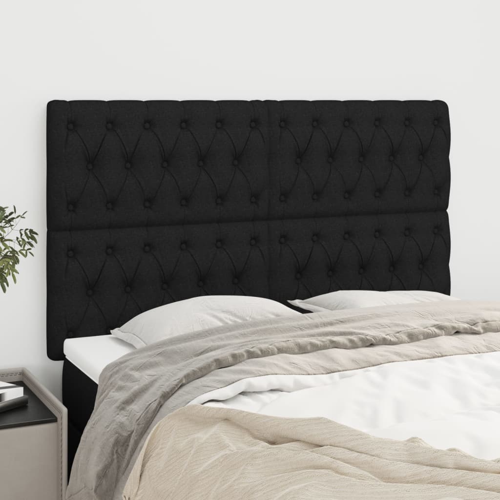 Kopfteil Schwarz 144x7x118/128 cm Stoff