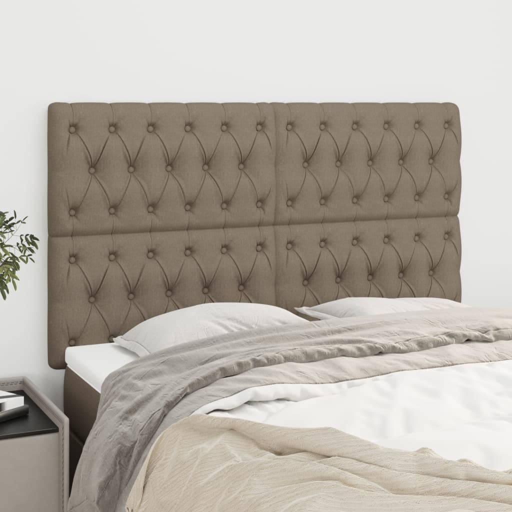 Kopfteil Taupe 144x7x118/128 cm Stoff