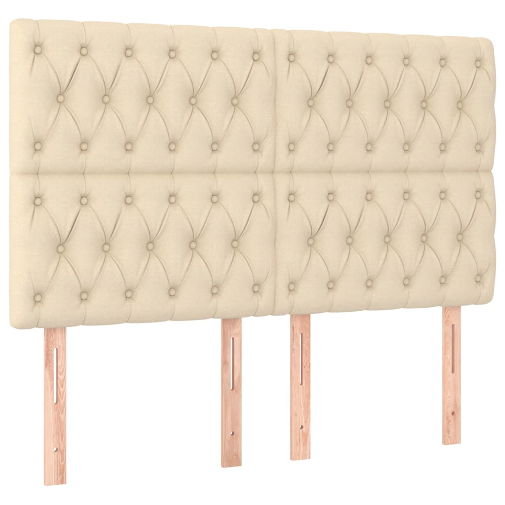 Kopfteil Creme 144x7x118/128 cm Stoff