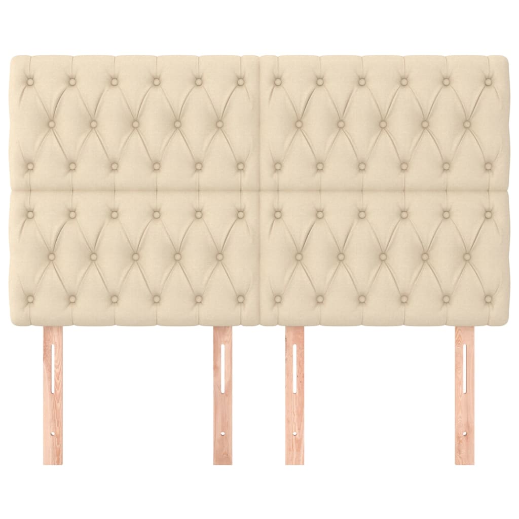 Kopfteil Creme 144x7x118/128 cm Stoff