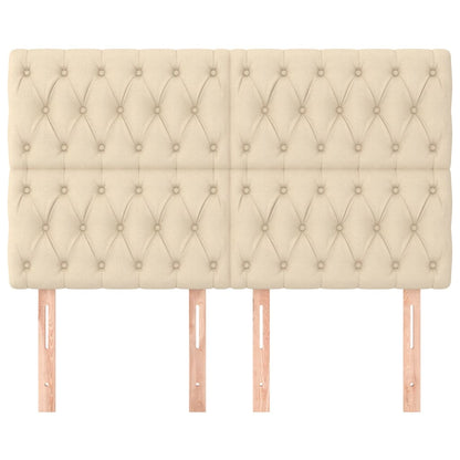Kopfteil Creme 144x7x118/128 cm Stoff