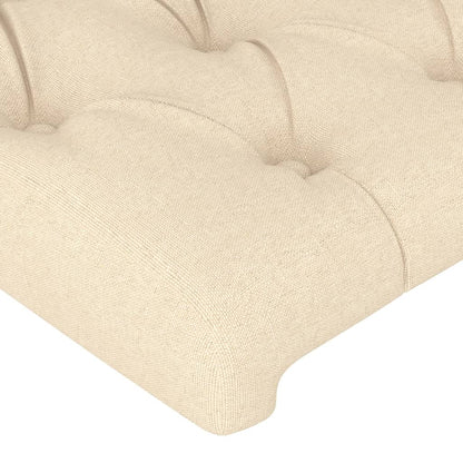 Kopfteil Creme 144x7x118/128 cm Stoff