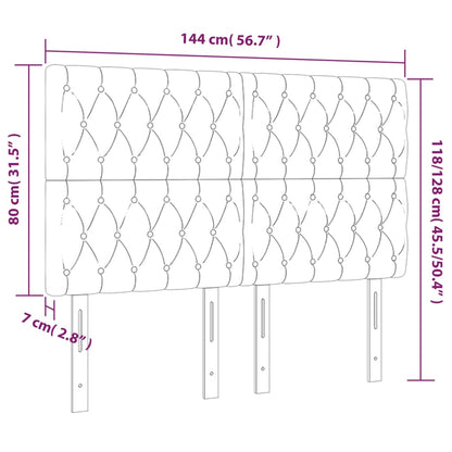 Kopfteil Creme 144x7x118/128 cm Stoff