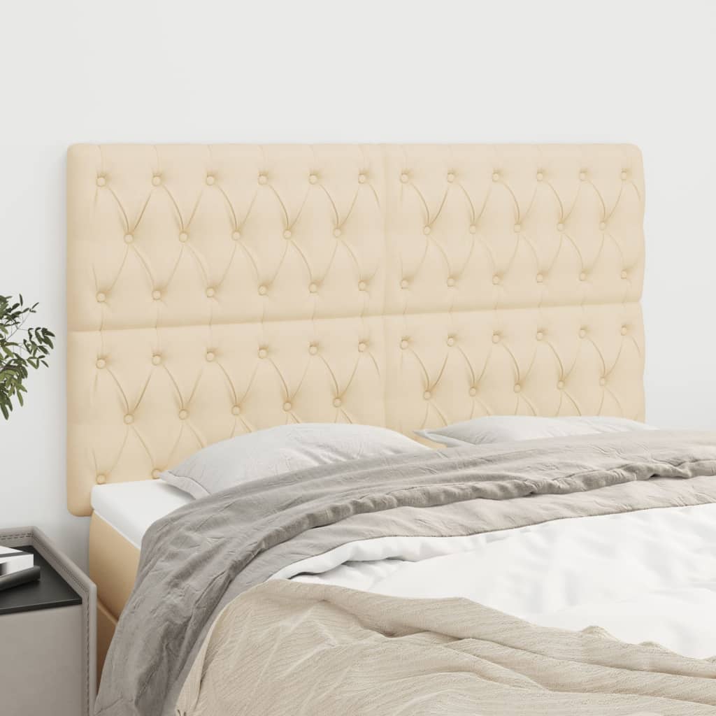 Kopfteil Creme 144x7x118/128 cm Stoff