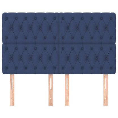 Kopfteil Blau 144x7x118/128 cm Stoff